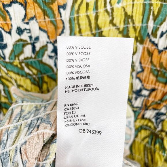 Anthropologie The Rayna Button Down Smocked Top Puff Sleeve Floral Women's XS - Picture 8 of 9